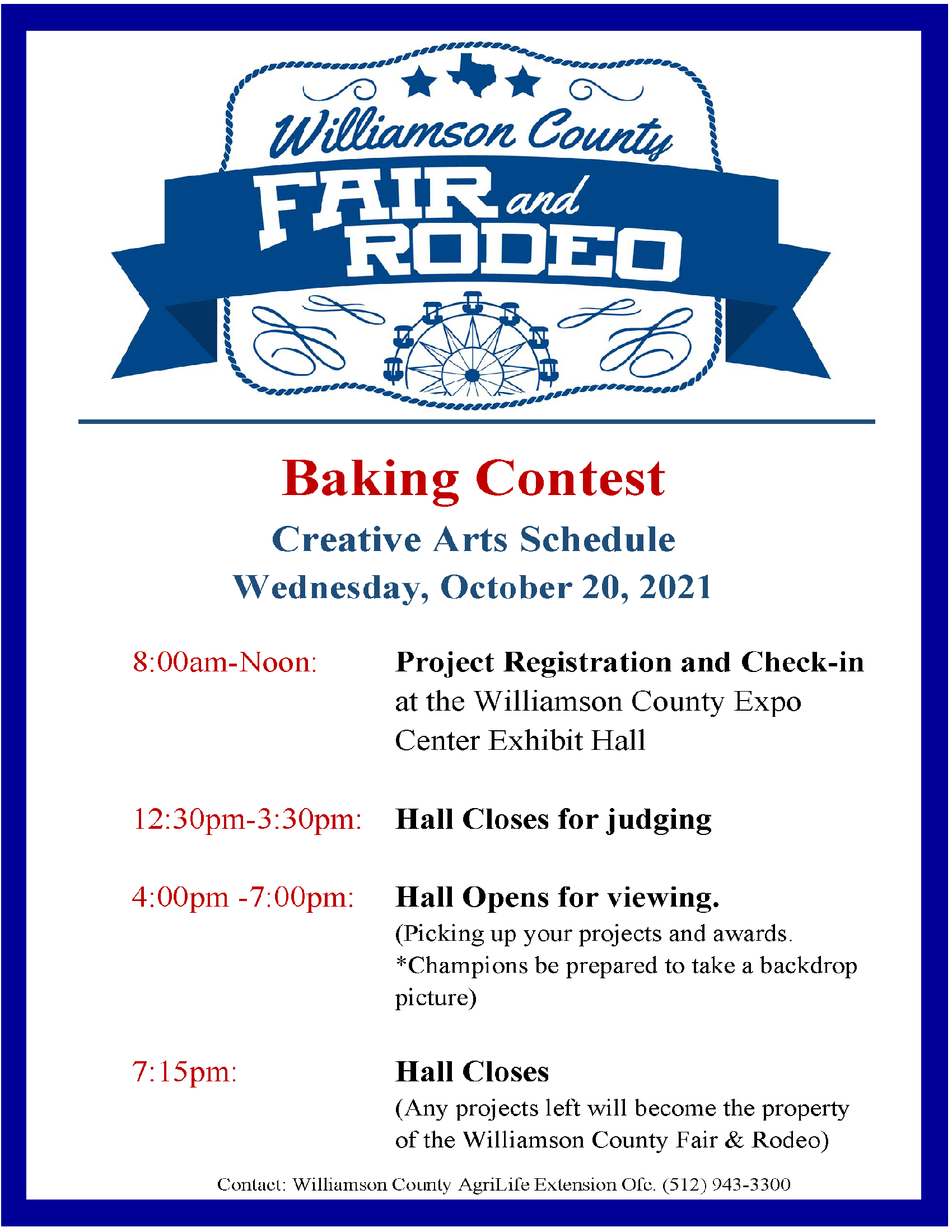 Baking Contest Williamson County Fair & Rodeo Williamson