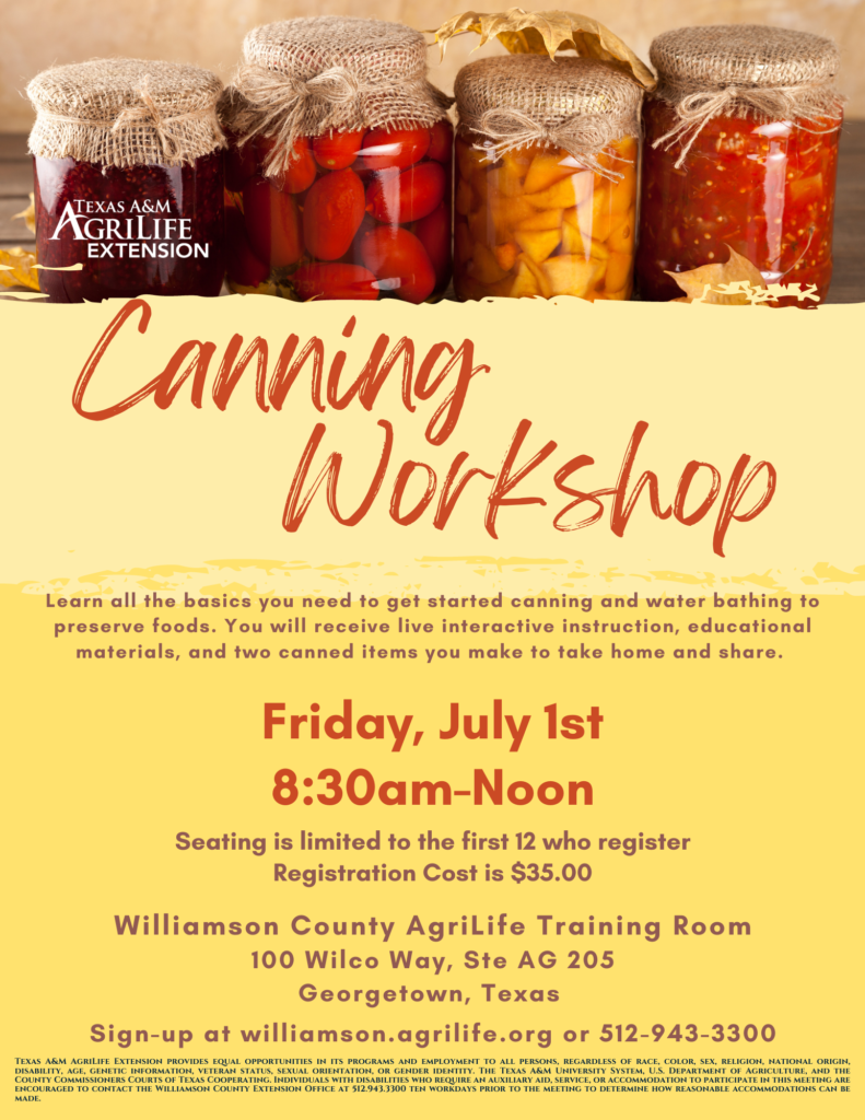 July 1st Canning Workshop